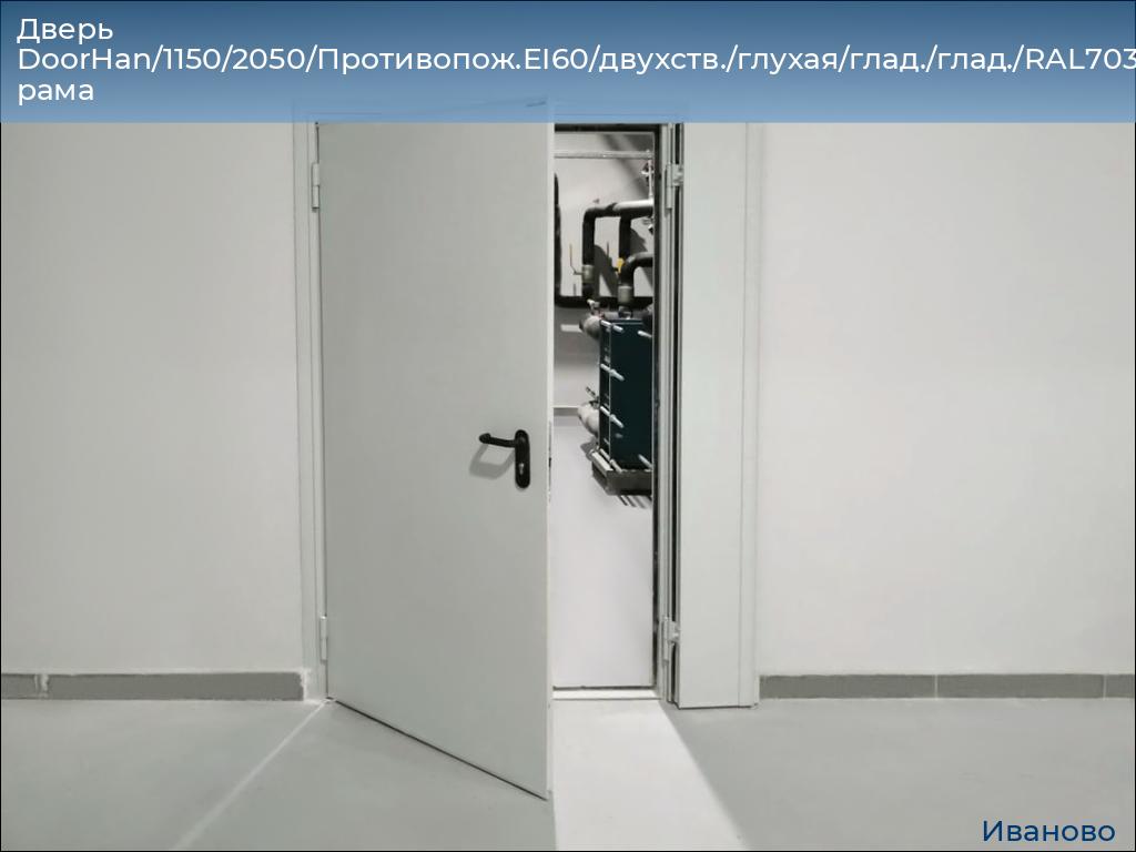 Дверь DoorHan/1150/2050/Противопож.EI60/двухств./глухая/глад./глад./RAL7035/прав./угл. рама, ivanovo.doorhan.ru