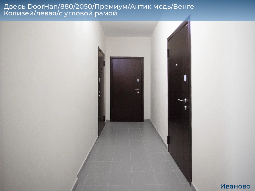 Дверь DoorHan/880/2050/Премиум/Антик медь/Венге Колизей/левая/с угловой рамой, ivanovo.doorhan.ru