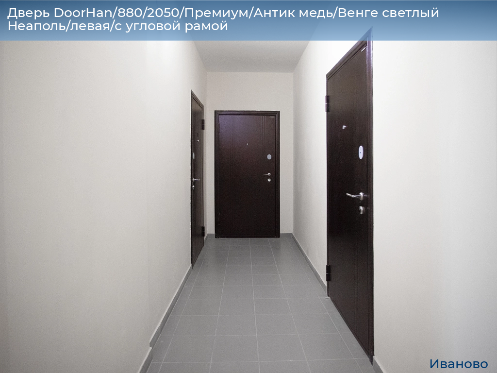 Дверь DoorHan/880/2050/Премиум/Антик медь/Венге светлый Неаполь/левая/с угловой рамой, ivanovo.doorhan.ru