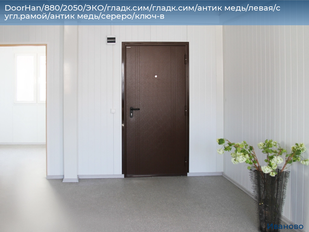 DoorHan/880/2050/ЭКО/гладк.сим/гладк.сим/антик медь/левая/с угл.рамой/антик медь/сереро/ключ-в, ivanovo.doorhan.ru